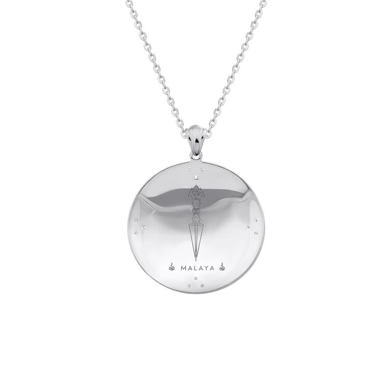 Melong Pendant, Silver, CZ, With Chain — view 5