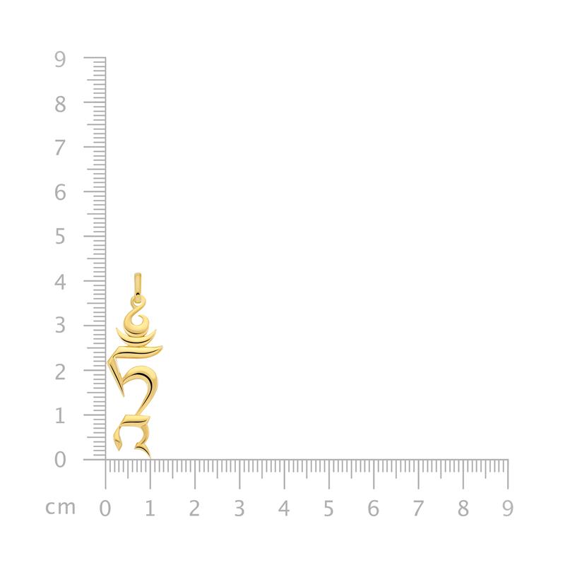 Solid 14K Gold Tam syllable pendant, Pendant only 4.32 grams — view 4