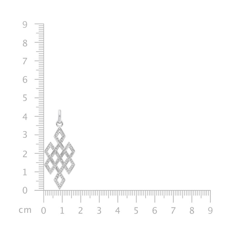 Three Dimensional Endless knot pendant studded with CZ diamonds, with chain — view 4