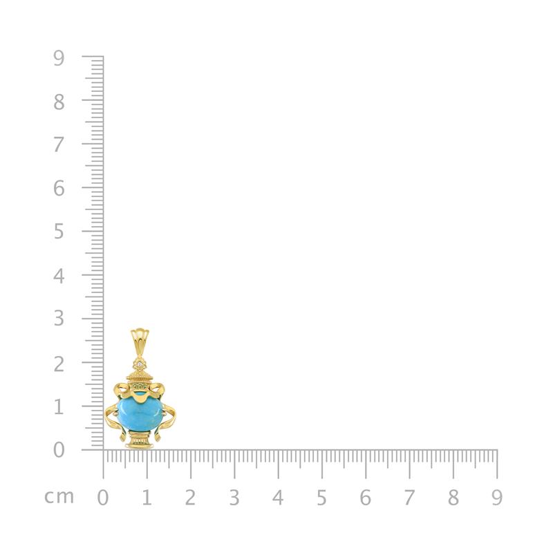 Bumpa Turquoise Pendant with a diamond .008cts, 3.76g — view 4