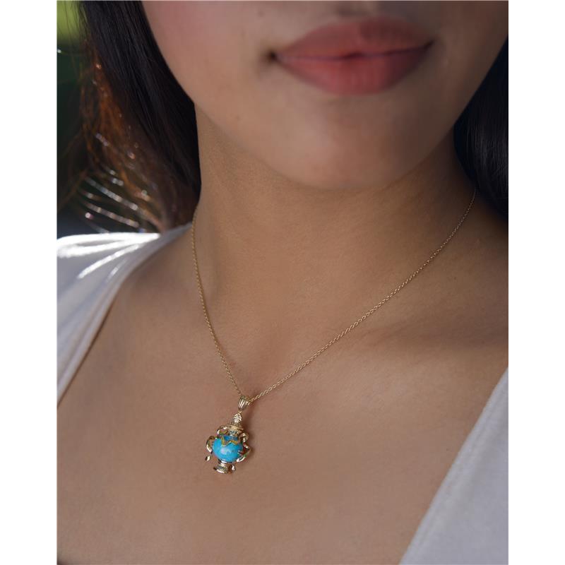 Bumpa Turquoise Pendant with a diamond .008cts, 3.76g — view 5