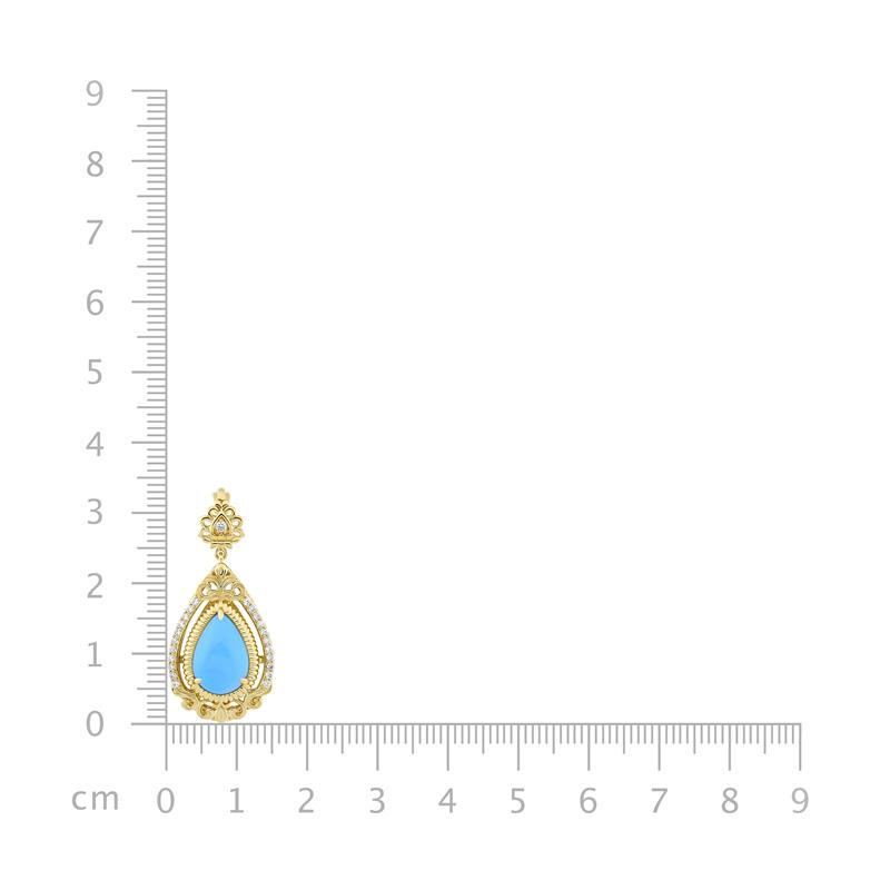 Intricate Diamond Turquoise Pendant 2.64 CTS./ Diamonds .188 CTS. — view 3