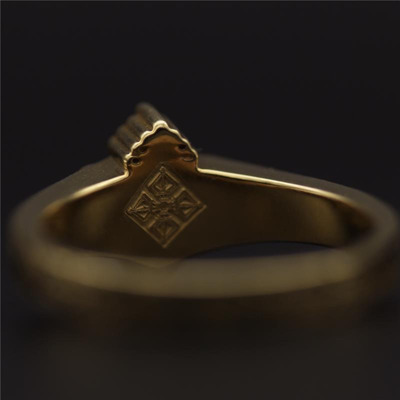 Laughing Skull Ring, Black Diamonds, .036 cts 14k Gold 7.50g — view 4
