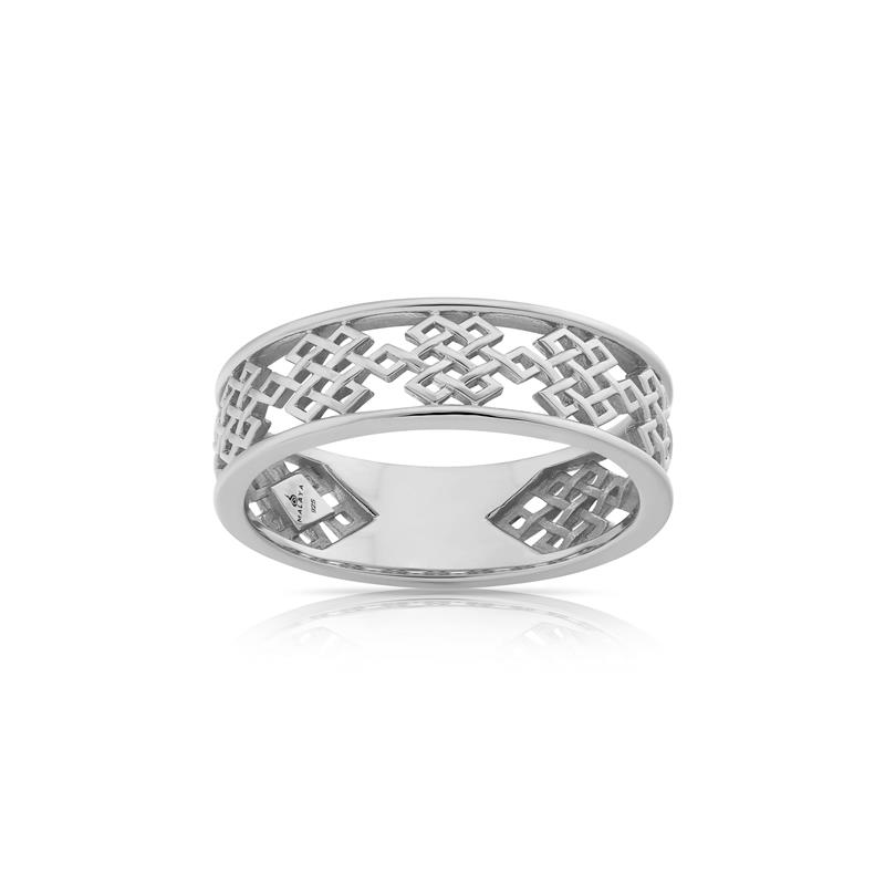 Ring eternity infinity auspicious 18k White Gold, male size (59-60), 6g
