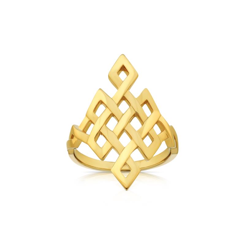 Infinity Knot Ring, 14k Gold 4.9g