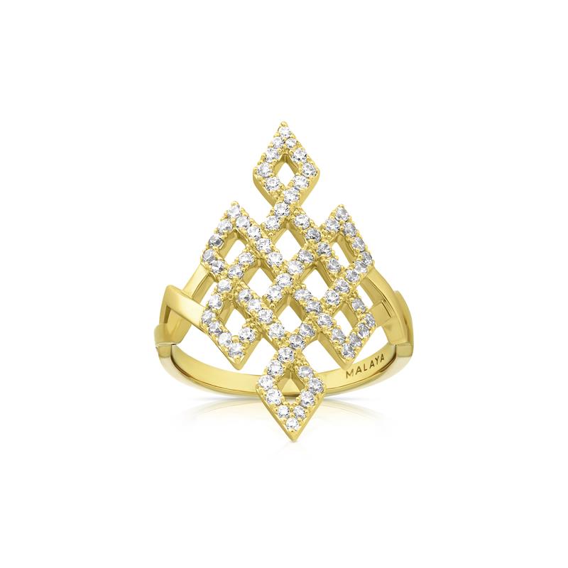 Endless Knot Ring 18k Yellow Gold, Diamonds 5.79g, .71cts