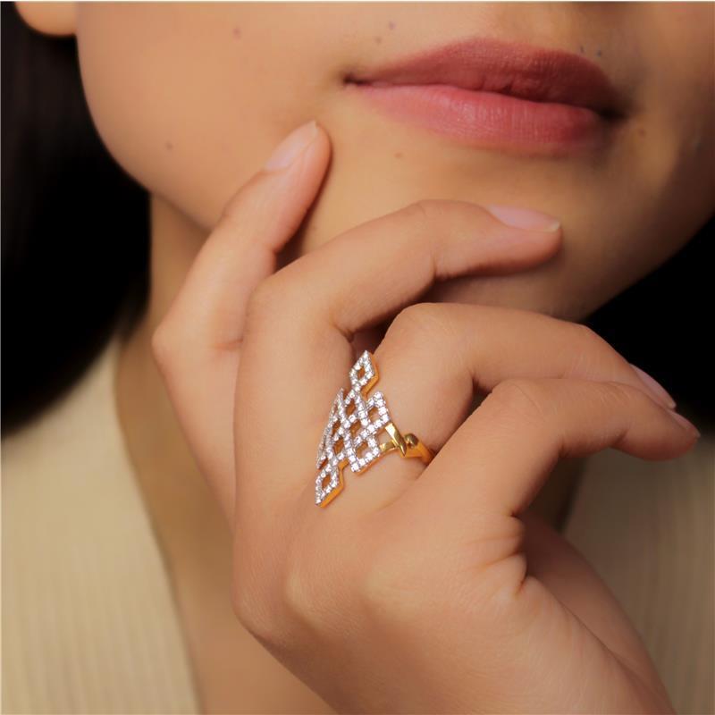Endless Knot Ring 18k Yellow Gold, Diamonds 5.79g, .71cts