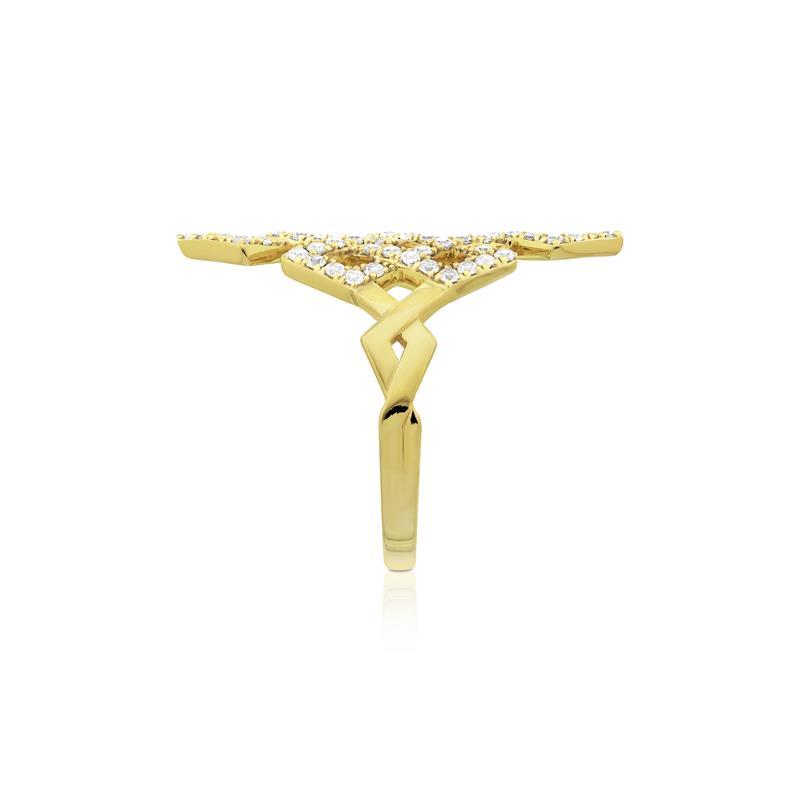 Endless Knot Ring 18k Yellow Gold, Diamonds 5.79g, .71cts — view 3