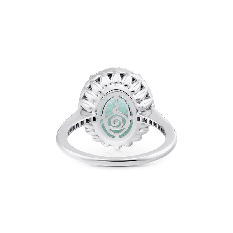 Aquamarine Ring, .28cts White Diamonds, 14k White Gold 5.29g