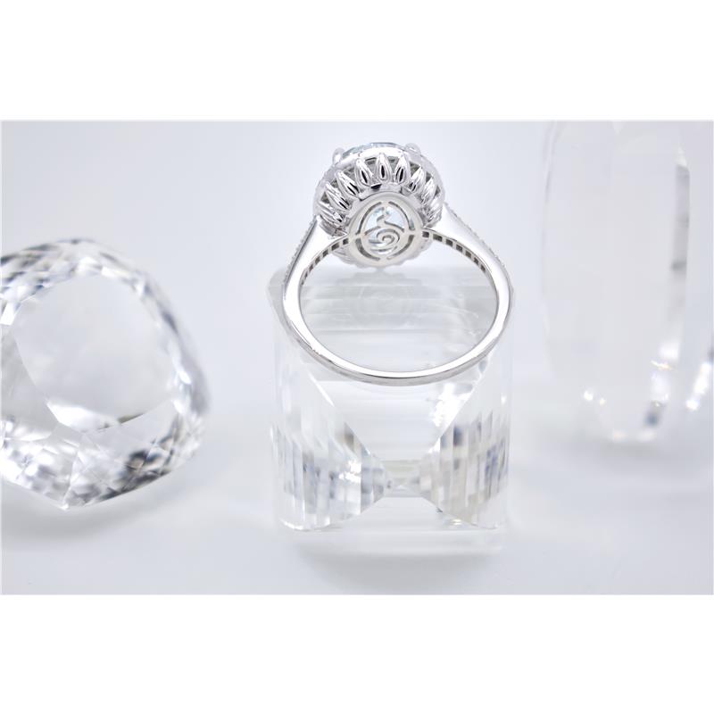Aquamarine Ring, .28cts White Diamonds, 14k White Gold 5.29g — view 7