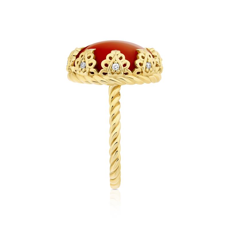 Coral Lotus Ring 0.08 CTS. YG14: 5.89g — view 3
