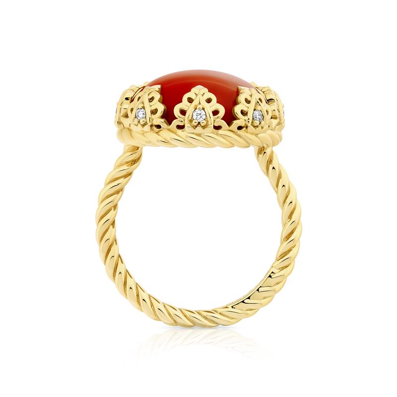 Coral Lotus Ring 0.08 CTS. YG14: 5.89g — view 4