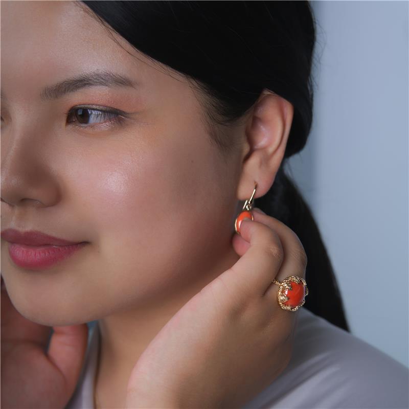 Coral Lotus Ring 0.08 CTS. YG14: 5.89g — view 6
