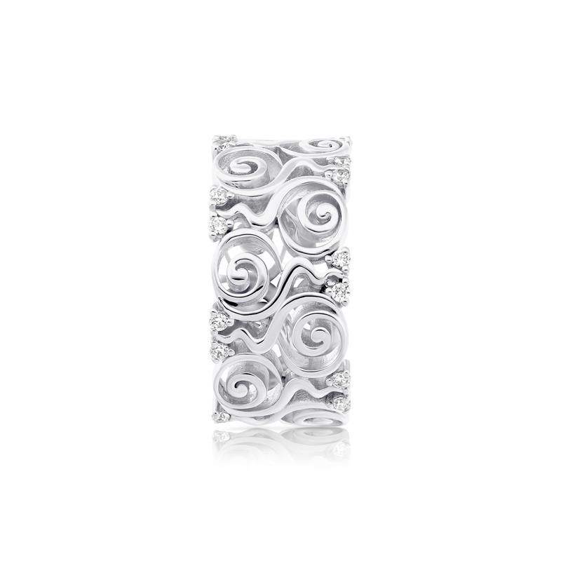 Malaya Dream Ring, CZ Diamonds Sterling Rhodinated Silver — view 3
