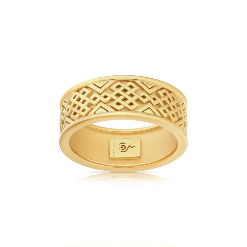 Endless Knot Ring Thicker, Seamless 18K Yellow Gold 11.37 Male size (size 61\)