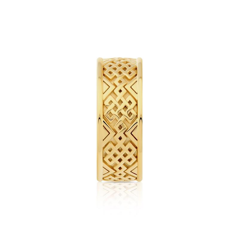 Endless Knot Ring Thicker, Seamless 18K Yellow Gold 11.37 Male size (size 61\)