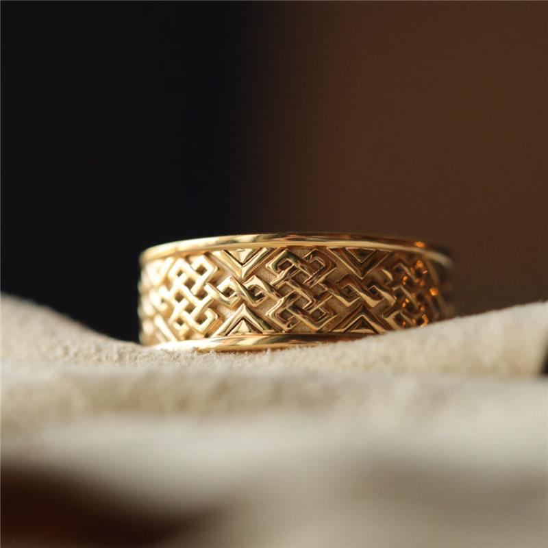Endless Knot Ring Thicker, Seamless 18K Yellow Gold 11.37 Male size (size 61\) — view 3