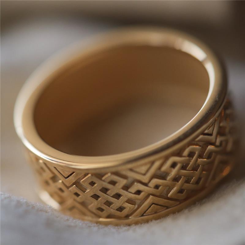 Endless Knot Ring Thicker, Seamless 18K Yellow Gold 11.37 Male size (size 61\) — view 4