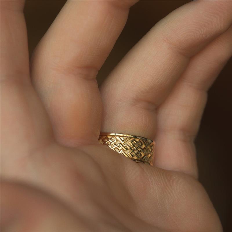 Endless Knot Ring Thicker, Seamless 18K Yellow Gold 11.37 Male size (size 61\) — view 6
