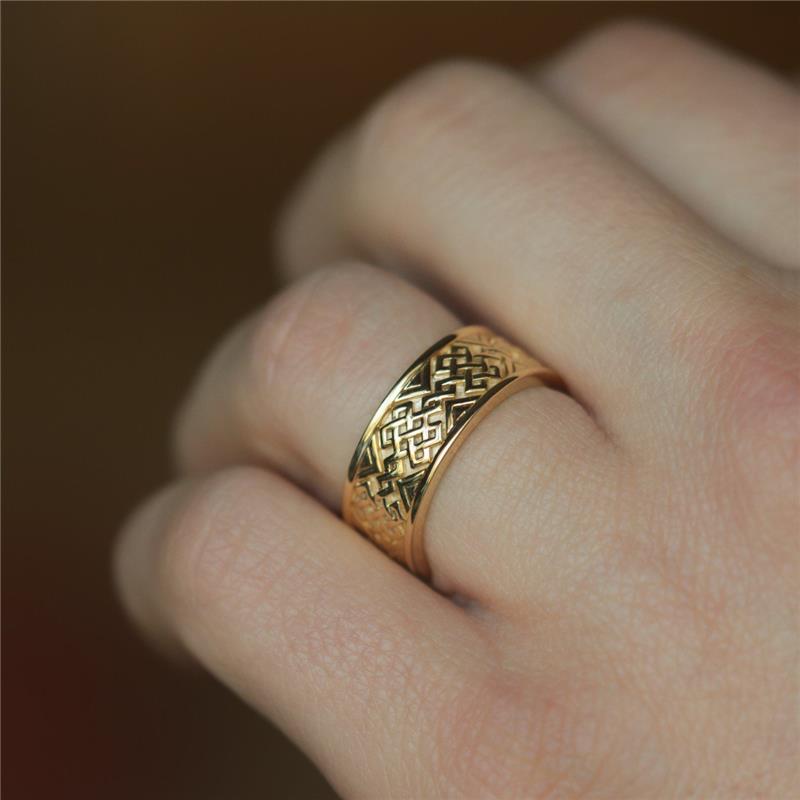 Endless Knot Ring Thicker, Seamless 18K Yellow Gold 11.37 Male size (size 61\) — view 7