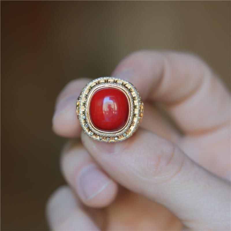 Life Force Coral Signet Ring 18k Gold 21.75g, Total 23.56g 0.58cts. Diamonds — view 8