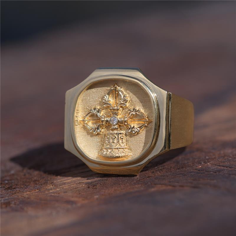 Samaya Ring Jumbo, Size 65, Yellow 18K Gold: 18.08g, Diamond: .015cts — view 4