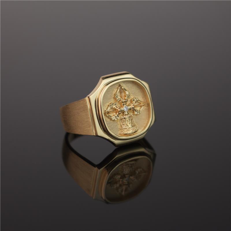 Samaya Ring Jumbo, Size 65, Yellow 18K Gold: 18.08g, Diamond: .015cts — view 3