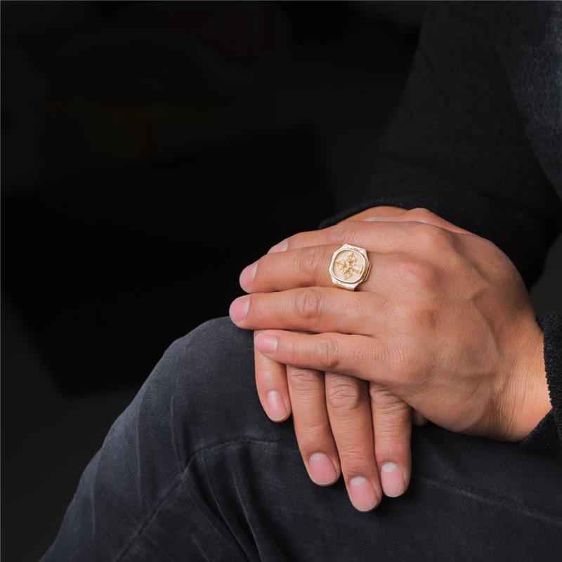 Samaya Ring Jumbo, Size 65, Yellow 18K Gold: 18.08g, Diamond: .015cts — view 7