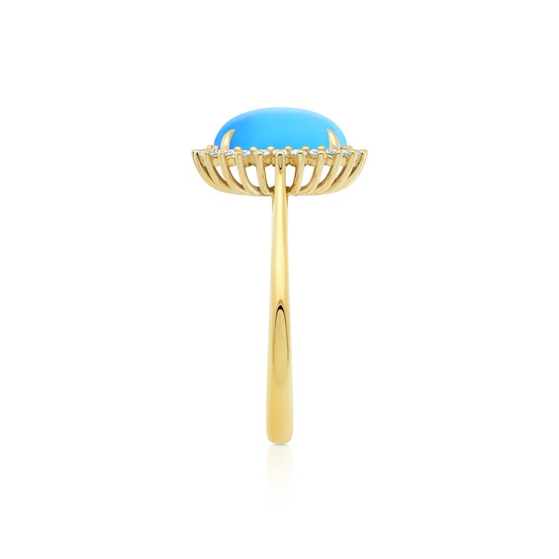 Turquoise Cabochon Earrings — view 3