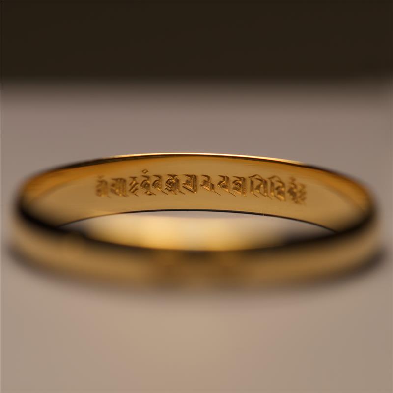 Gold bands sizes 50-61, vajra & bell engravings, yellow 18k gold (Small sizes: 24,000, Medium: 26,000, Large: 28,000) — view 4