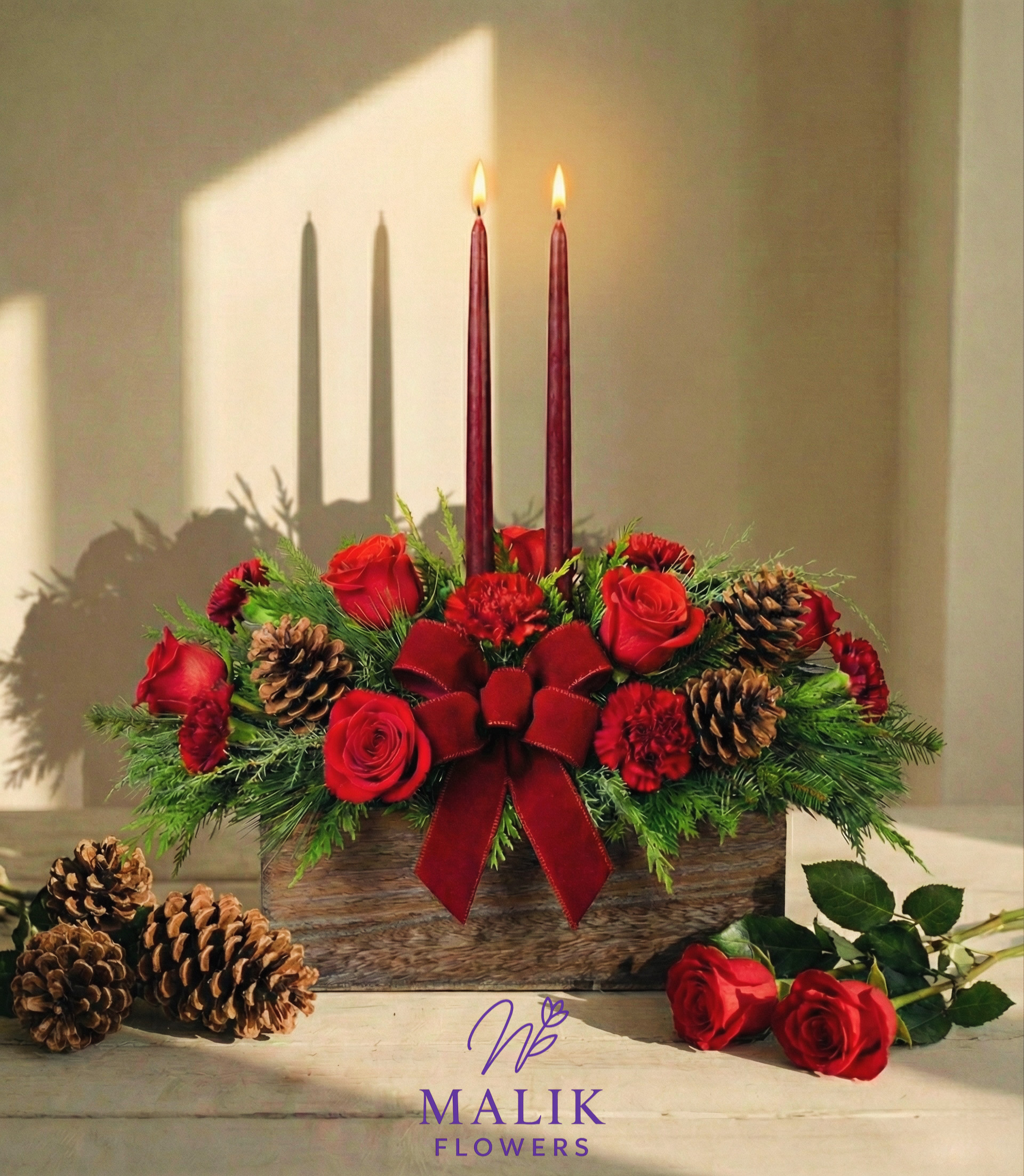 Crimson Christmas Centerpiece