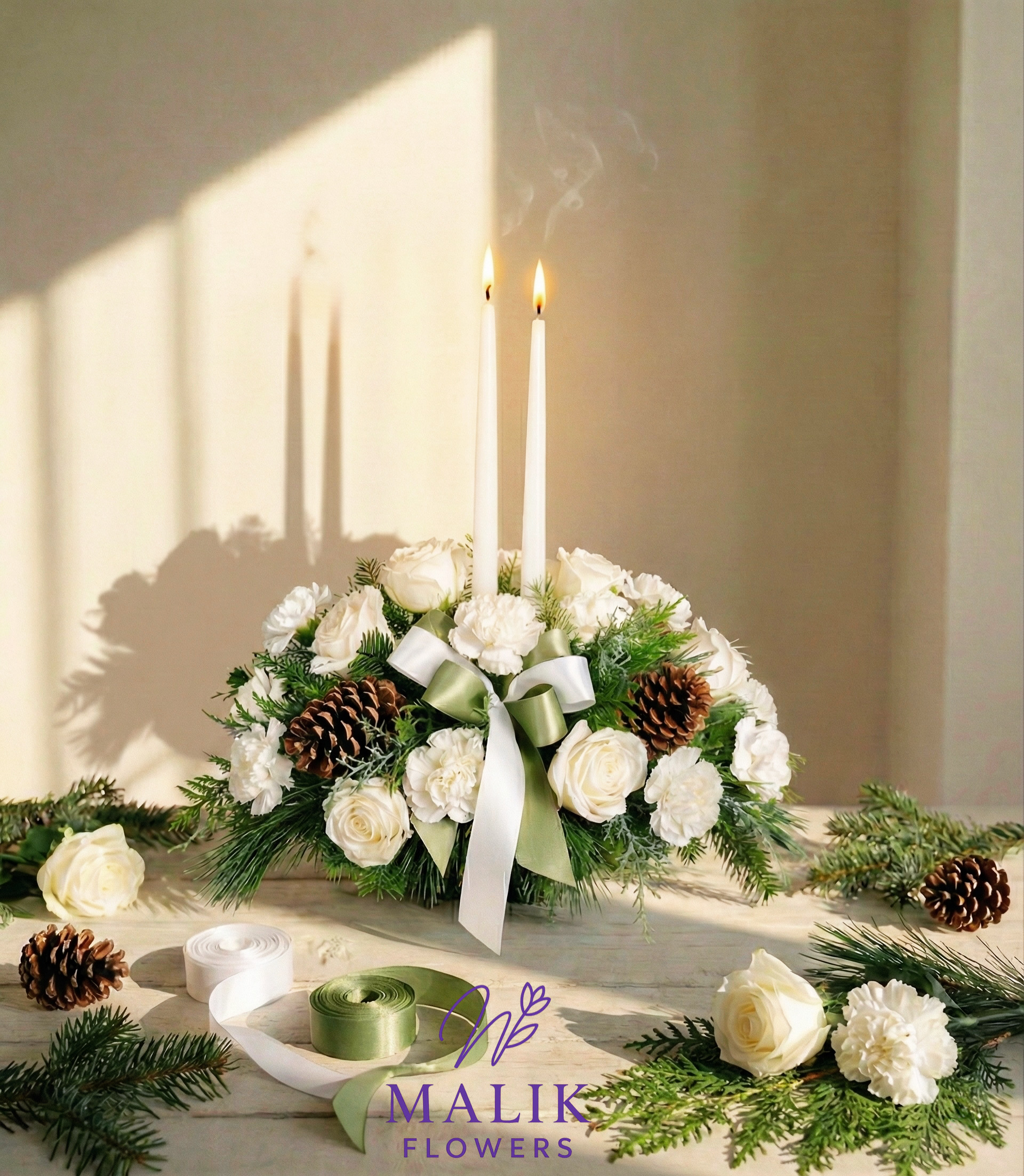 Winter Candlelight Centerpiece