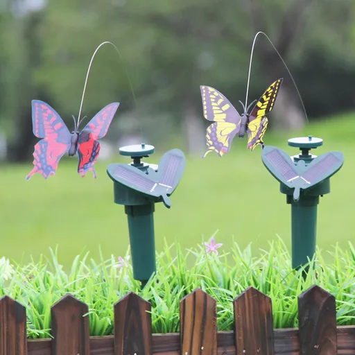 Solar Powered Fluttering Butterfly & Hummingbird Garden Stakes