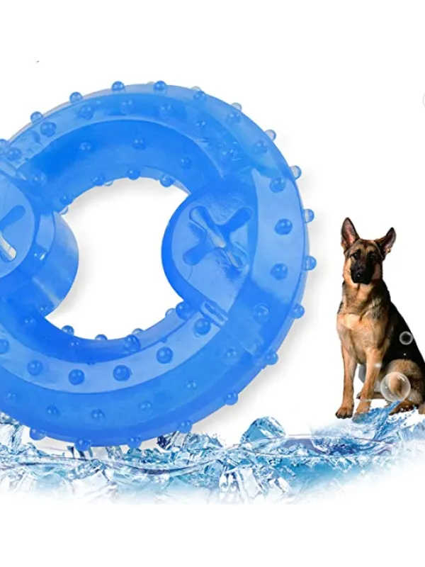 Dog Cooling Toy Puppy Teething Ring Freeze Dogs Chew Toy For Summer Tough Durable Pet Toys