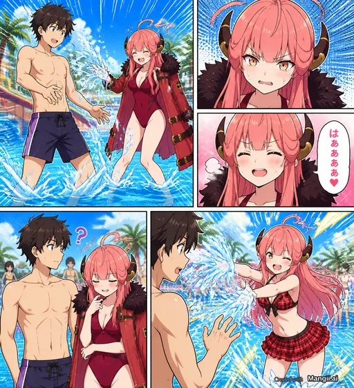 秘密のプールのハプニング