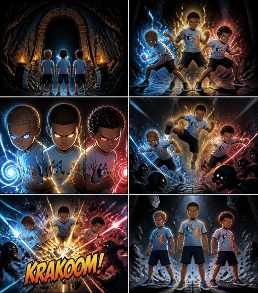 The Blue-Shirted Trio