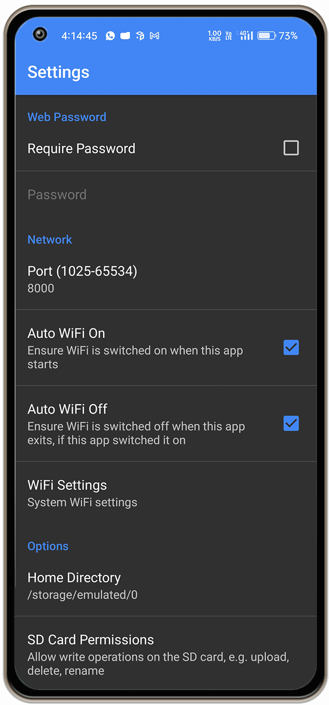 App screen