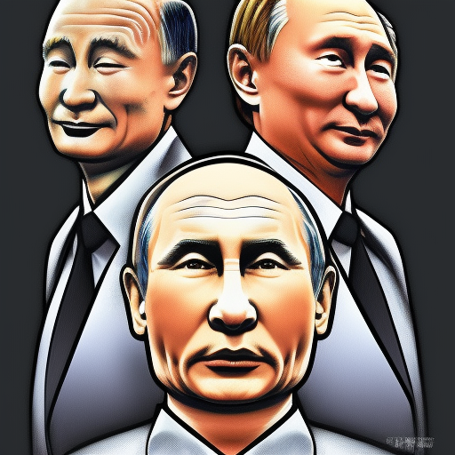 Xi Jinping and Vladimir Putin as conjoined twins