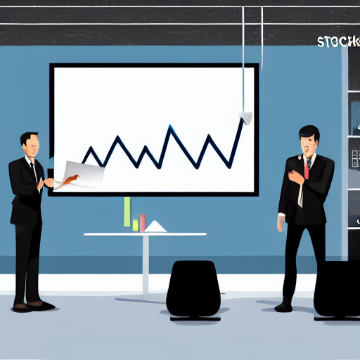 Stock market presentation in an office