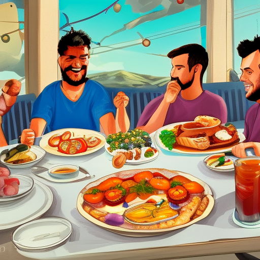 4 bros enjoying a delicious brunch together.