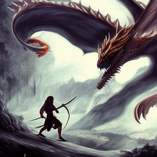 gigachad fighting a dragon