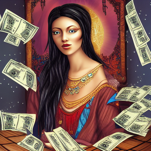 Fortune teller with lots of money