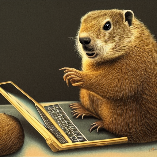 groundhog using a computer
