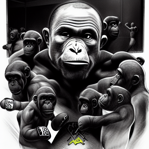 Joe rogan boxing a community of chimps