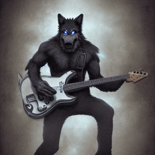 werewolf playing guitar