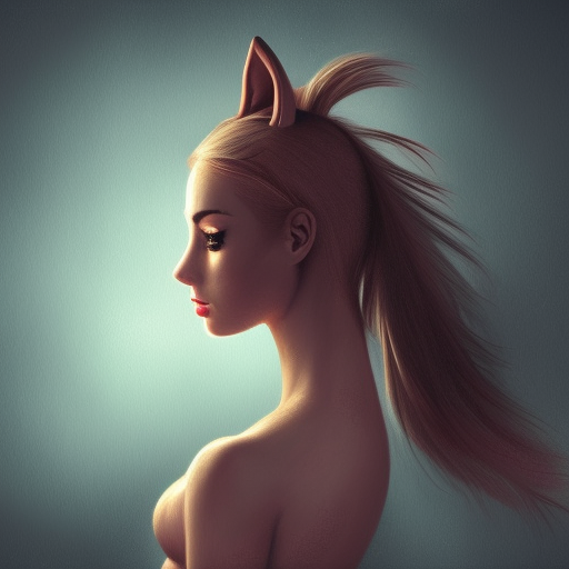Woman with pony ears