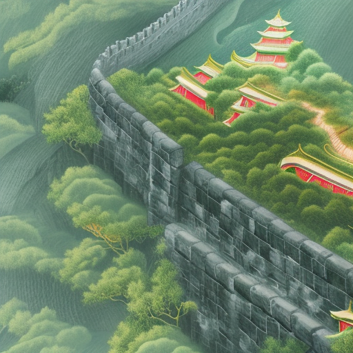 chinese wall, aerial picture