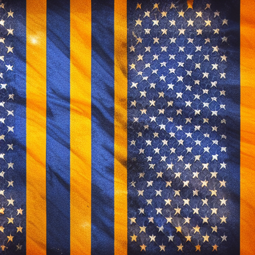 US flag with blue and yellow stripes 