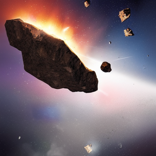 meteorite flying in the space