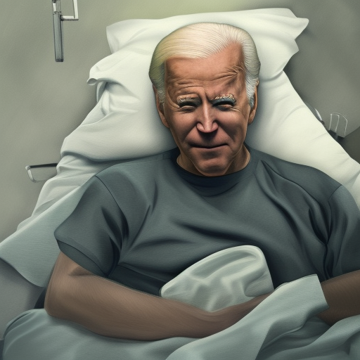 Joe Biden in a hospital bed